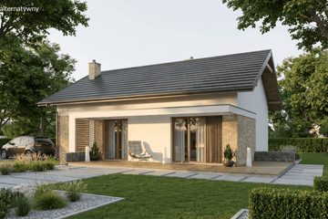 Projekt domu Humilis I - parterowy dom o powierzchni 69,14 m², dach dwuspadowy - ujęcie 8