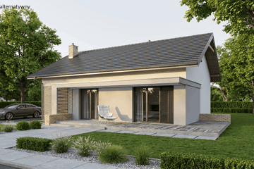 Projekt domu Humilis I - parterowy dom o powierzchni 69,14 m², dach dwuspadowy - ujęcie 9