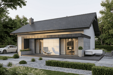 Projekt domu Humilis I - parterowy dom o powierzchni 69,14 m², dach dwuspadowy - ujęcie 11