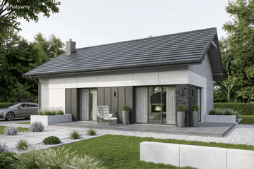 Projekt domu Humilis I - parterowy dom o powierzchni 69,14 m², dach dwuspadowy - ujęcie 12
