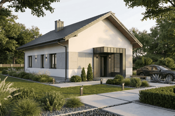 Projekt domu Humilis I - parterowy dom o powierzchni 69,14 m², dach dwuspadowy - ujęcie 15