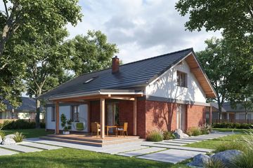 Projekt domu Rectus I - parterowy dom o powierzchni 87,67 m², dach dwuspadowy - ujęcie 2