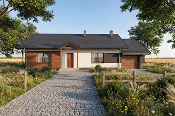 Projekt domu Angustus I G1 - parterowy dom o powierzchni 91,44 m², dach dwuspadowy - ujęcie 3