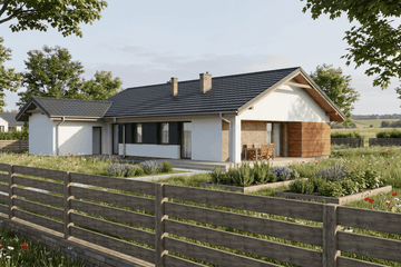 Projekt domu Angustus I G2 - parterowy dom o powierzchni 91,44 m², dach dwuspadowy - ujęcie 2