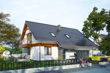  Projekt domu Propositus I G1 (SLS1047) - projekt domu parterowego z poddaszem - Zdjęcie 1