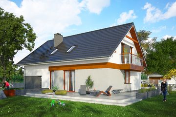  Projekt domu Propositus I G1 (SLS1047) - projekt domu parterowego z poddaszem - Zdjęcie 2