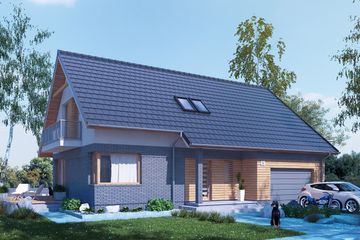  Projekt domu Acceptus II G1 (SLS1001) - projekt domu parterowego z poddaszem - Zdjęcie 1