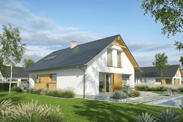 Projekt domu Longus I G2 - parterowy z poddaszem dom o powierzchni 124,11 m², dach dwuspadowy - ujęcie 2