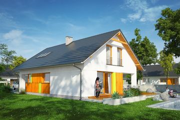  Projekt domu Longus I G2 (SLS1043) - projekt domu parterowego z poddaszem - Zdjęcie 2