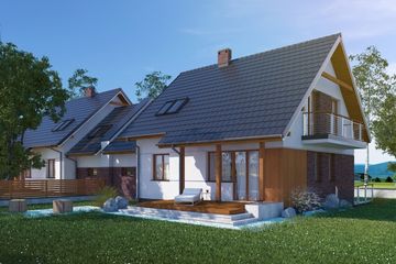  Projekt domu Duplicatus I PG1 (SLS1155) - projekt domu parterowego z poddaszem - Zdjęcie 2
