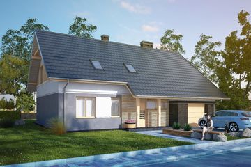  Projekt domu Vilis II G1 (SLS1061) - projekt domu parterowego z poddaszem - Zdjęcie 1