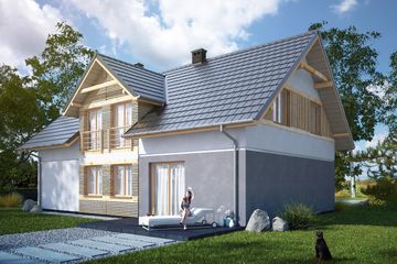  Projekt domu Vilis II G1 (SLS1061) - projekt domu parterowego z poddaszem - Zdjęcie 2