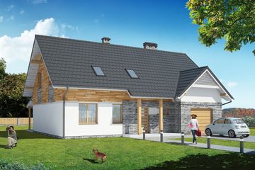  Projekt domu Vilis I G1 (SLS1060) - projekt domu parterowego z poddaszem - Zdjęcie 1