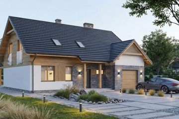  Projekt domu Vilis I G1 (SLS1060) - projekt domu parterowego z poddaszem - Zdjęcie 1