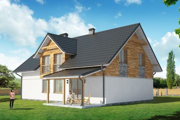  Projekt domu Vilis I G1 (SLS1060) - projekt domu parterowego z poddaszem - Zdjęcie 2