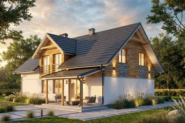  Projekt domu Vilis I G1 (SLS1060) - projekt domu parterowego z poddaszem - Zdjęcie 2