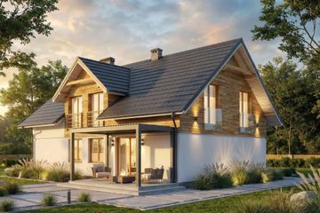  Projekt domu Vilis I G1 (SLS1060) - projekt domu parterowego z poddaszem - Zdjęcie 3