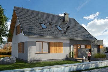  Projekt domu Spiralis I G1 (SLS1082) - projekt domu parterowego z poddaszem - Zdjęcie 1