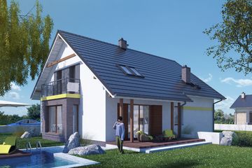  Projekt domu Properus I G1 (SLS1026) - projekt domu parterowego z poddaszem - Zdjęcie 2