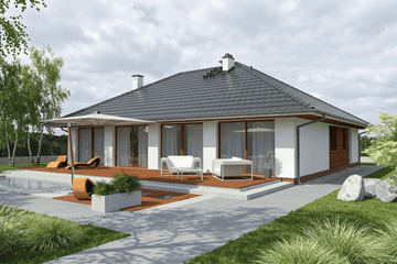 Projekt domu Validus I P - parterowy dom o powierzchni 141,54 m², dach wielospadowy - ujęcie 2