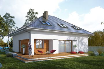  Projekt domu Firmus I PG1 (SLS1018) - projekt domu parterowego z poddaszem - Zdjęcie 2