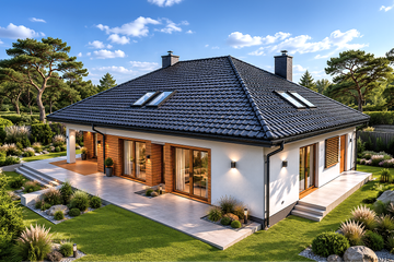 Projekt domu Marcel - parterowy dom o powierzchni 135,65 m², dach kopertowy - ujęcie 3