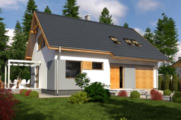  Projekt domu Wanda z garażem 1-st. [A] (WRF1642) - projekt domu parterowego z poddaszem - Zdjęcie 1