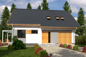  Projekt domu Wanda z garażem 1-st. [A] (WRF1642) - projekt domu parterowego z poddaszem - Zdjęcie 2