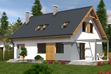  Projekt domu Wanda z garażem 1-st. [A] (WRF1642) - projekt domu parterowego z poddaszem - Zdjęcie 3