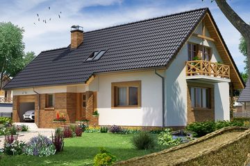  Projekt domu BW-49 wariant 4 (JGC1135) - projekt domu parterowego z poddaszem - Zdjęcie 1