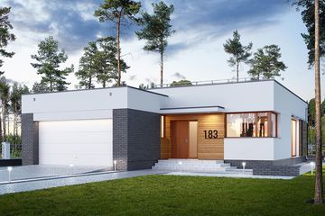  Projekt domu E-183 (WAX1086) - projekt domu parterowego - Zdjęcie 1