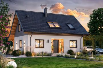 Projekt domu Amor - parterowy z poddaszem dom o powierzchni 117,31 m², dach dwuspadowy - ujęcie 2