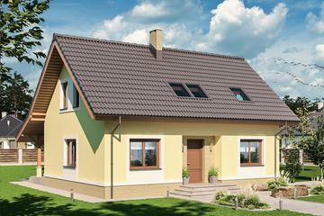  Projekt domu Amor (WOE1092) - projekt domu parterowego z poddaszem - Zdjęcie 1