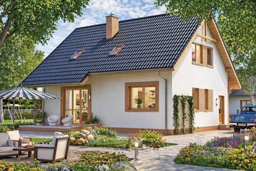  Projekt domu BW-49 war.6 z garażem lub bez (JGC1136) - projekt domu parterowego z poddaszem - Zdjęcie 2