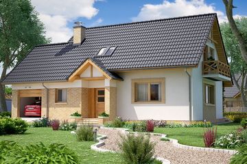  Projekt domu BW-49 wariant 7 (JGC1137) - projekt domu parterowego z poddaszem - Zdjęcie 1