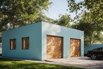  Projekt garażu G315 - Budynek garażowy z wiatą (PRA1340) - projekt garażu parterowego - Zdjęcie 1