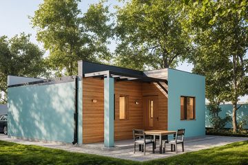  Projekt garażu G315 - Budynek garażowy z wiatą (PRA1340) - projekt garażu parterowego - Zdjęcie 2