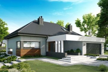  Projekt domu HomeKoncept 33 (KRX1038) - projekt domu parterowego z poddaszem - Zdjęcie 1