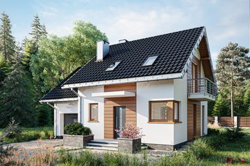  Projekt domu Romek (1541) (KRD2694) - projekt domu parterowego z poddaszem - Zdjęcie 1