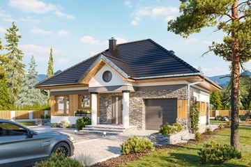  Projekt domu Mały Dworek (1543) (KRD2692) - projekt domu parterowego z poddaszem - Zdjęcie 2