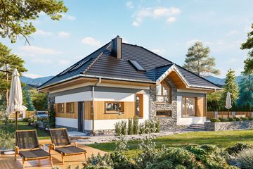  Projekt domu Mały Dworek (1543) (KRD2692) - projekt domu parterowego z poddaszem - Zdjęcie 3