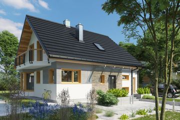  Projekt domu Sybilla (1547) (KRD2696) - projekt domu parterowego z poddaszem - Zdjęcie 1