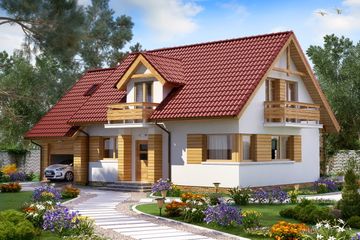  Projekt domu BW-03 wariant 3 (JGC1140) - projekt domu parterowego z poddaszem - Zdjęcie 1