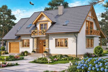  Projekt domu BW-44 wariant 4 (JGC1144) - projekt domu parterowego z poddaszem - Zdjęcie 1