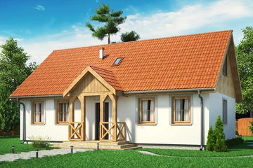  Projekt domu Domek na Podlaskiej (017 ES) (SLF1077) - projekt domu parterowego z poddaszem - Zdjęcie 1