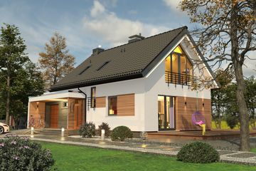  Projekt domu Domidea 58 G (WAC1026) - projekt domu parterowego z poddaszem - Zdjęcie 3