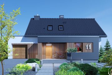  Projekt domu Domidea 60 G (WAC1027) - projekt domu parterowego z poddaszem - Zdjęcie 2