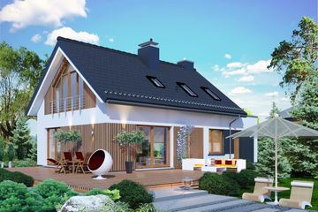  Projekt domu Domidea 60 G (WAC1027) - projekt domu parterowego z poddaszem - Zdjęcie 3