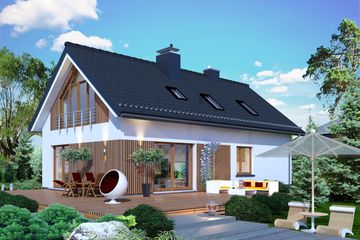  Projekt domu Domidea 60 dG (WAC1028) - projekt domu parterowego z poddaszem - Zdjęcie 2