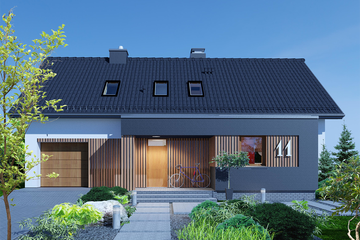  Projekt domu Domidea 60 dG (WAC1028) - projekt domu parterowego z poddaszem - Zdjęcie 4